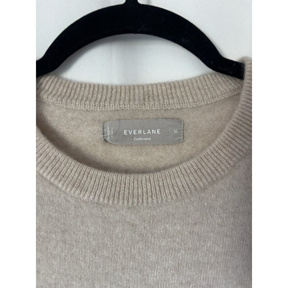 Everlane Sweater Medium Beige Crew Neck Cashmere Blend Womens - Picture 2 of 6